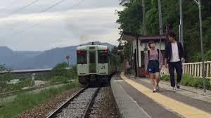 【JR飯山線】 立ヶ花駅　直下に千曲川、遠く志賀・菅平の山々が見渡せる大自然真っ只中の駅　