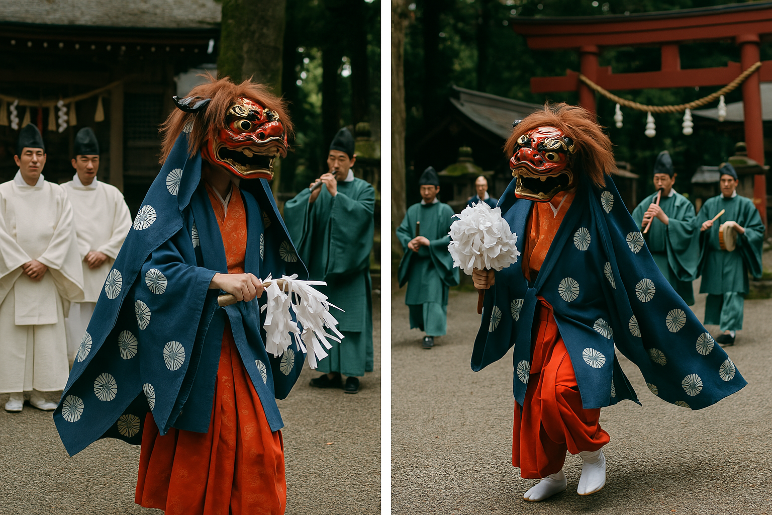 お祀りの画像を2点作成してください。